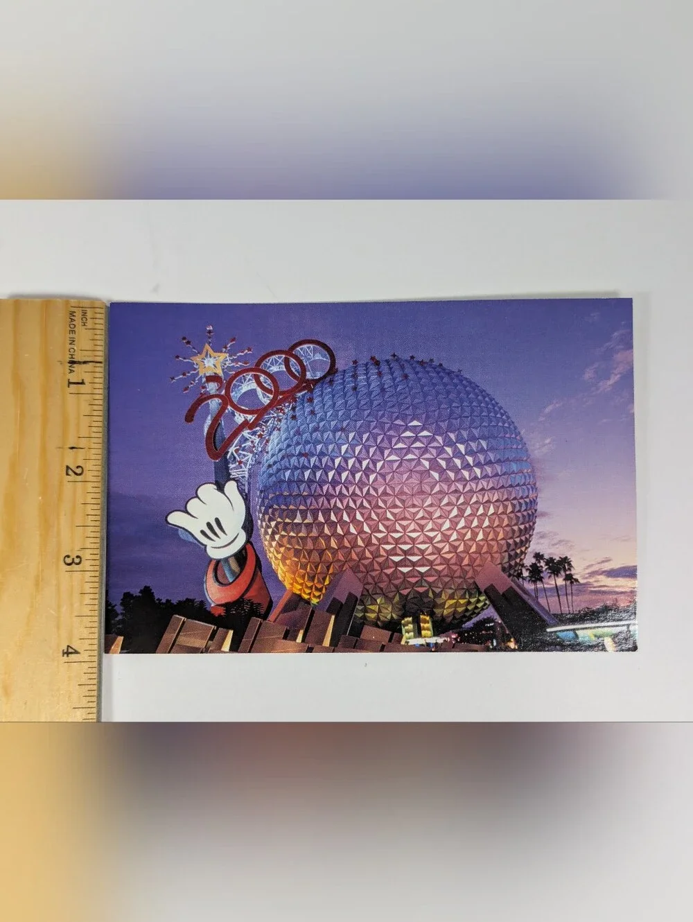 Vintage Disney Postcard Epcot Millennium 2000 Mickey Mouse Spaceship Earth